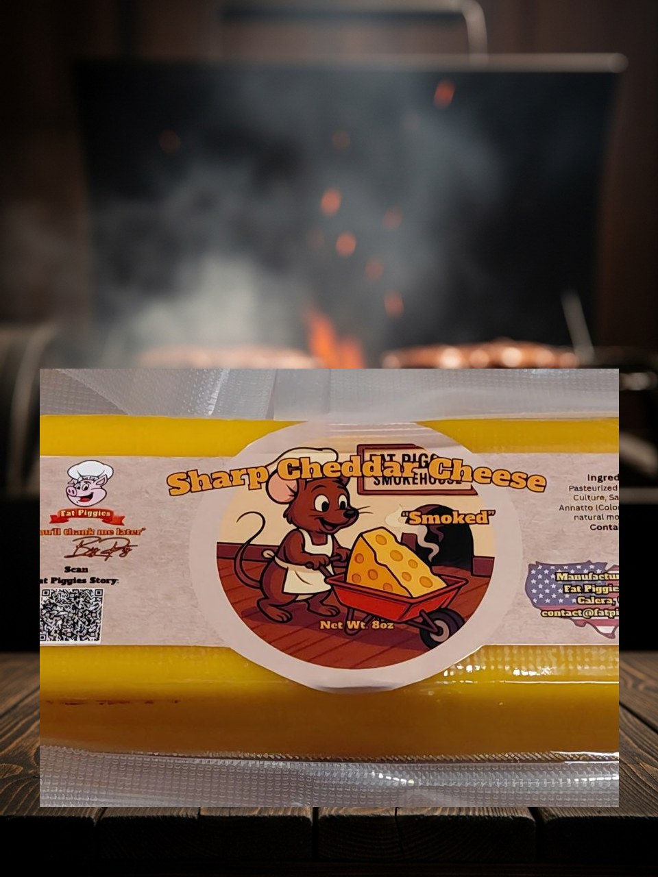 Fat Piggies smoked sharp cheddar